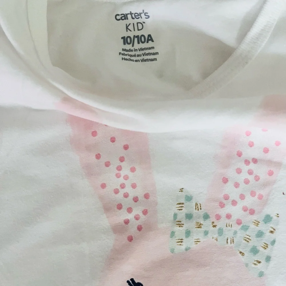 Carter's kids Pink and White Bunny tulle dress